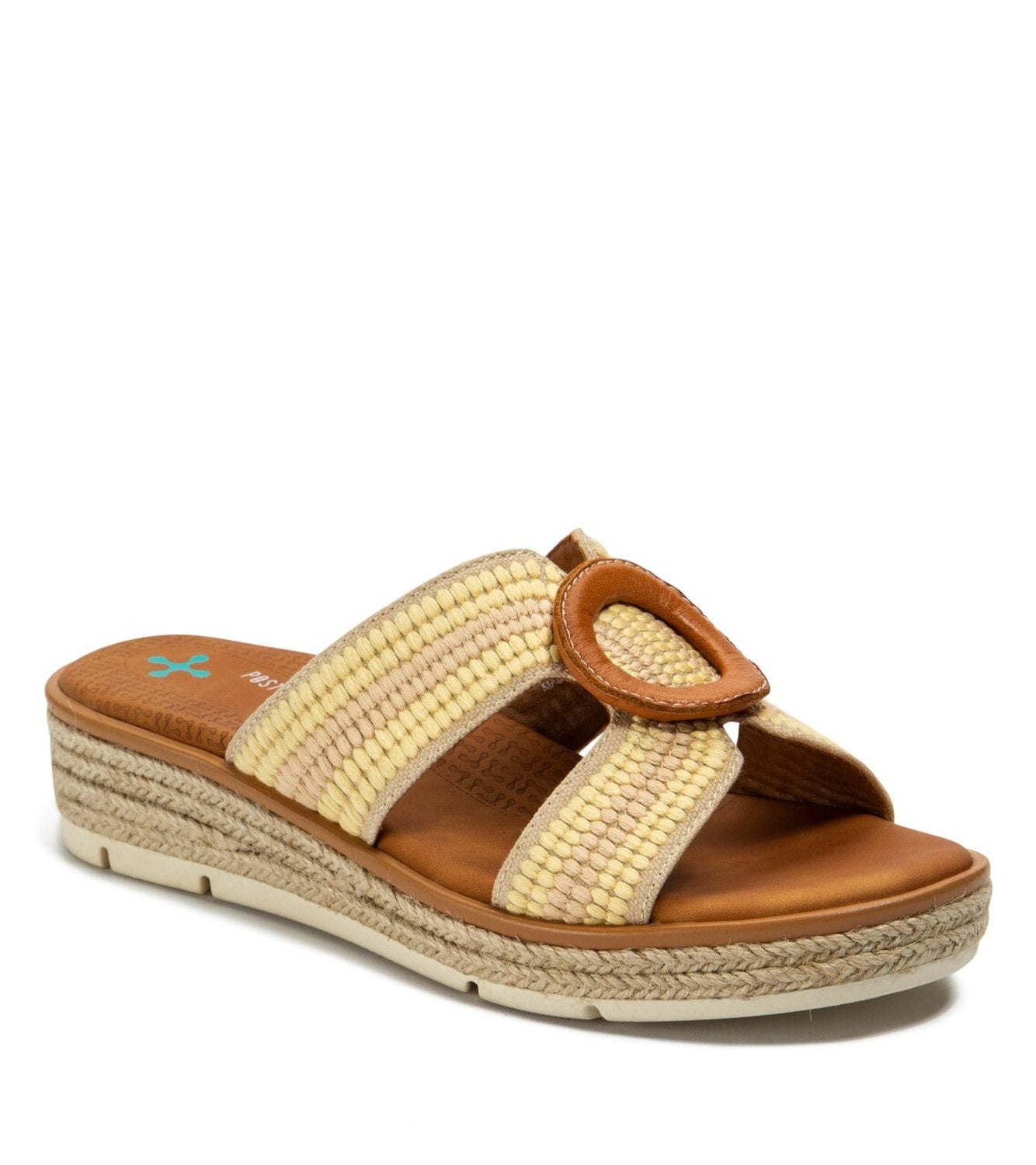 Bliss Espadrille Slide Sandal - Yellow/Cream (BT27304)