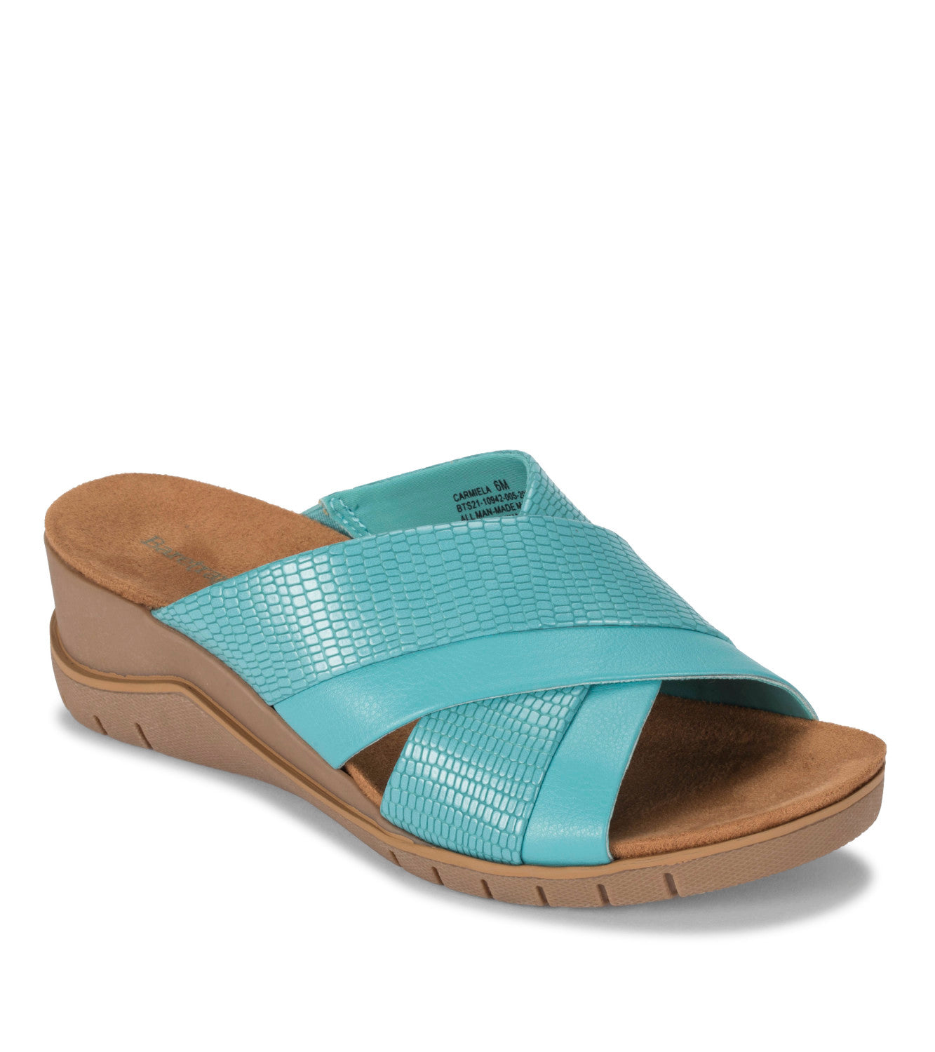 Carmiela Wedge Slide Sandal - Turquoise Lizard (BT28958)