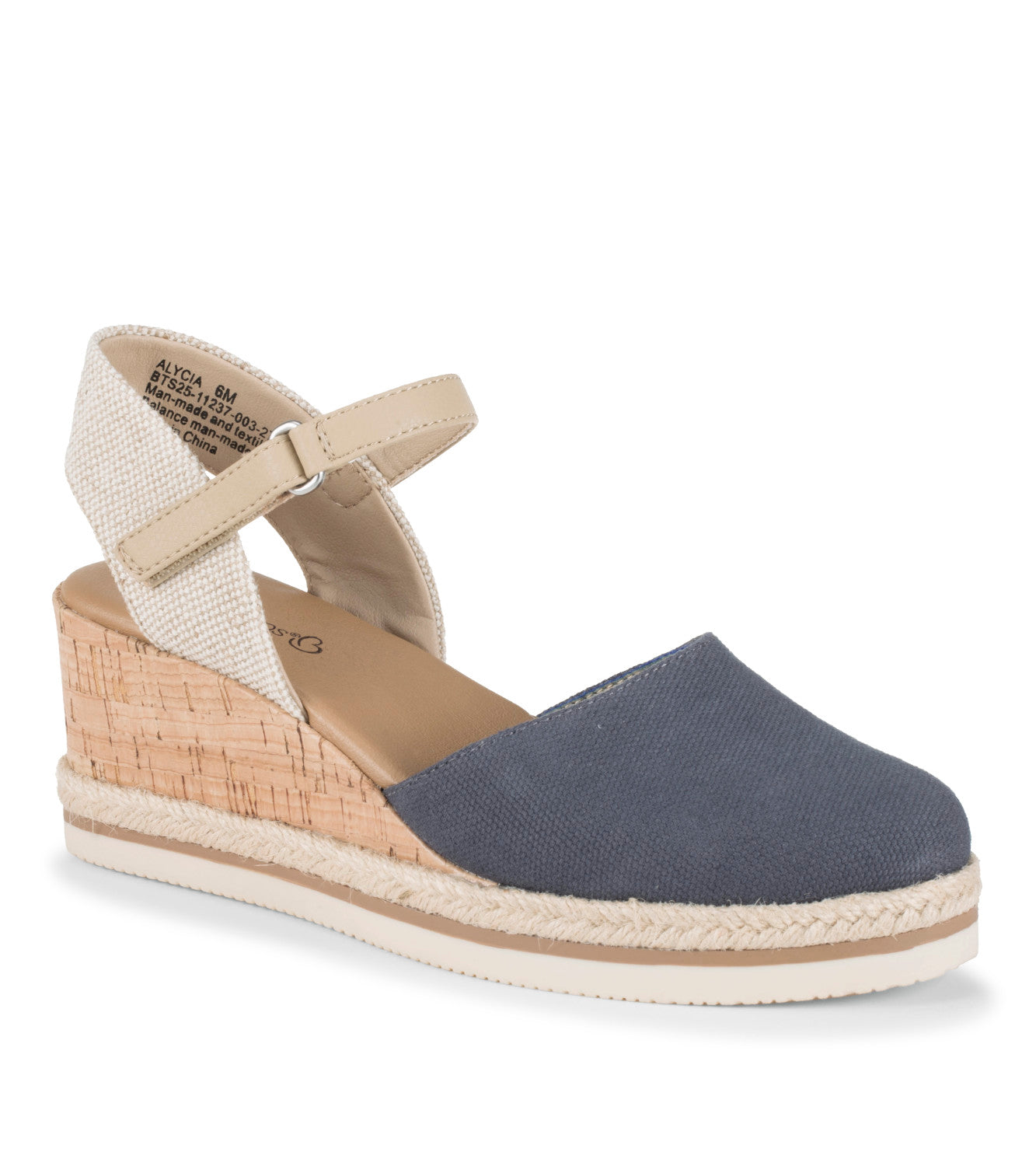 Alycia Closed Toe Wedge Sandal - Navy Blue (BT31840)