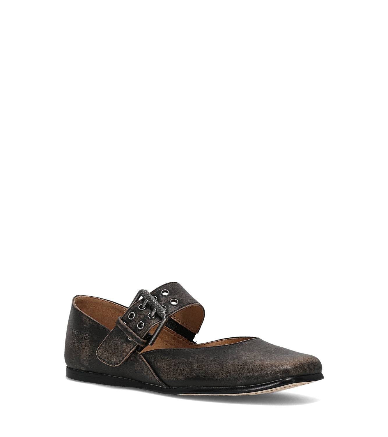 Elvie Double Prong Mary Jane - Black Brush Off (FO10816)