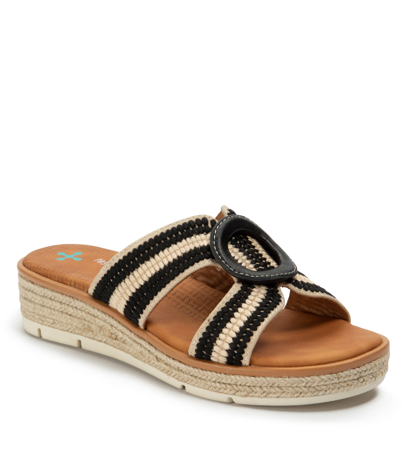 Bliss Espadrille Slide Sandal - Black/Cream (BT27121)
