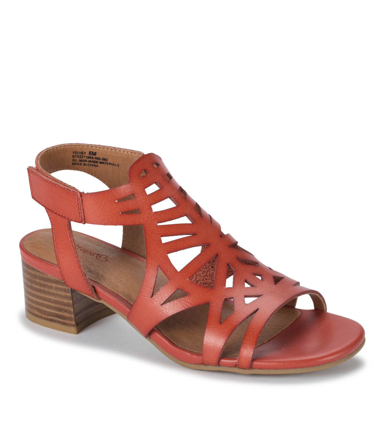 Velvet Block Heel Sandal - Paprika (BT29227)