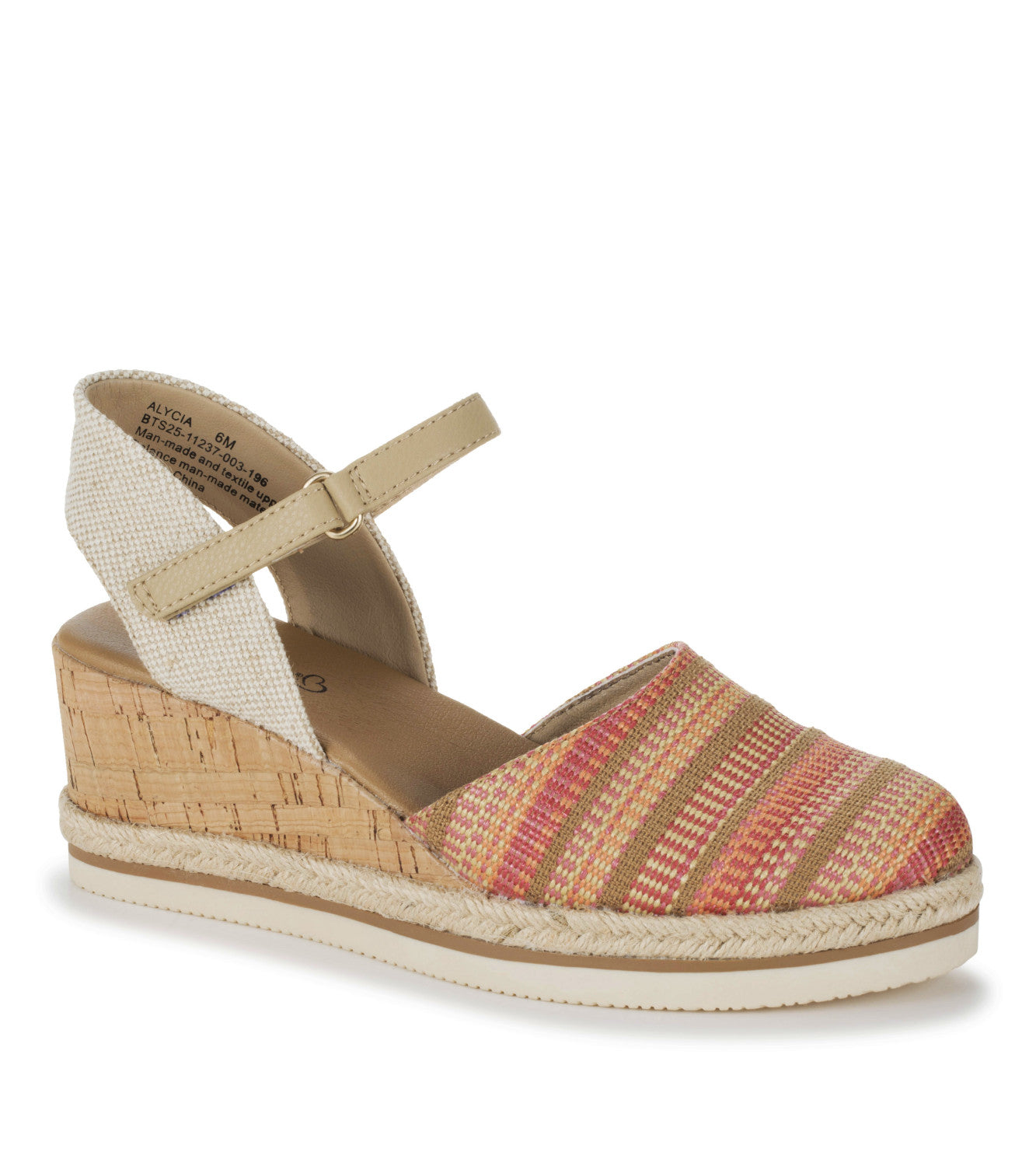 Alycia Closed Toe Wedge Sandal - Coral Multi (BT31183)