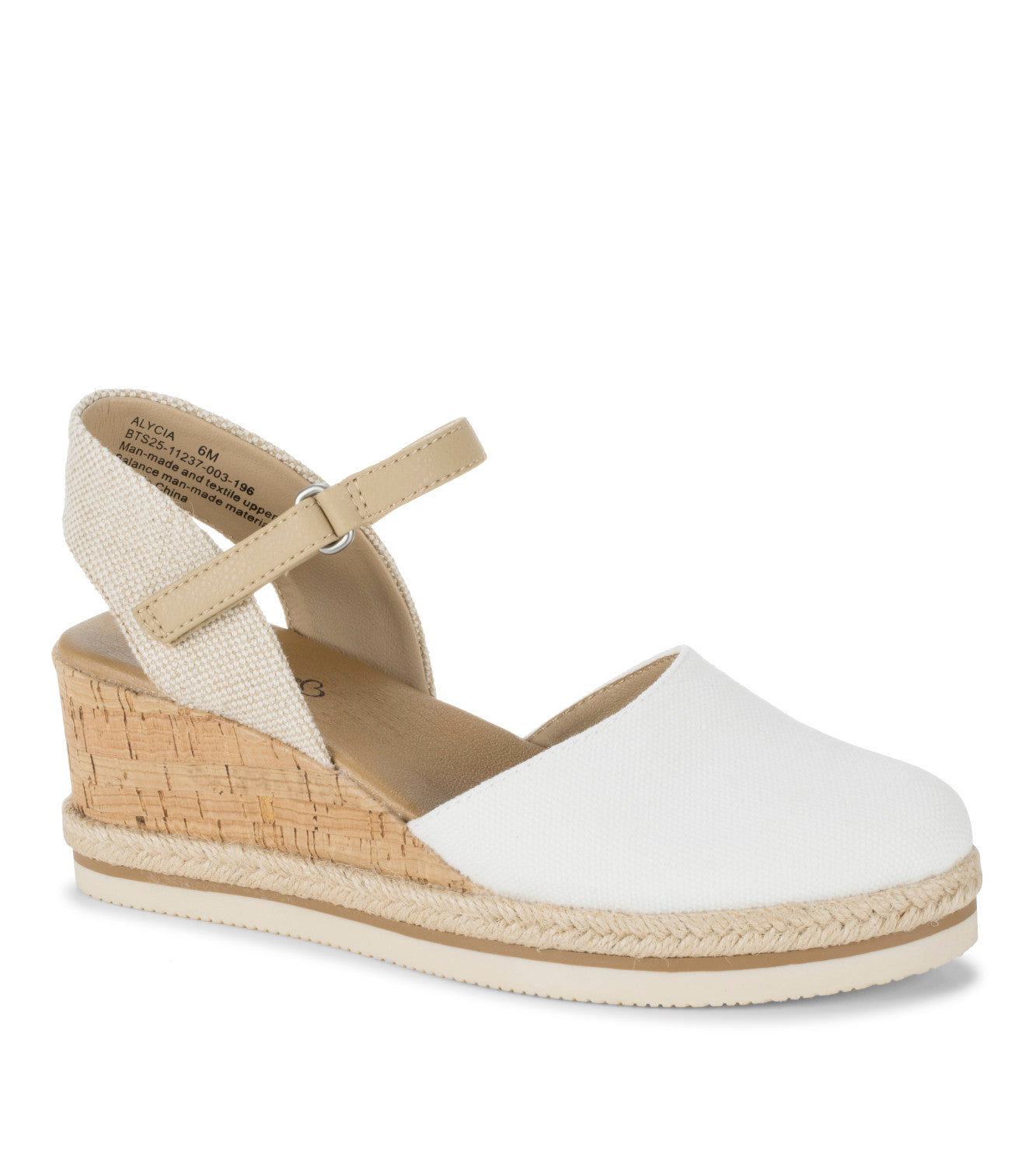 Alycia Closed Toe Wedge Sandal - White (BT31280)