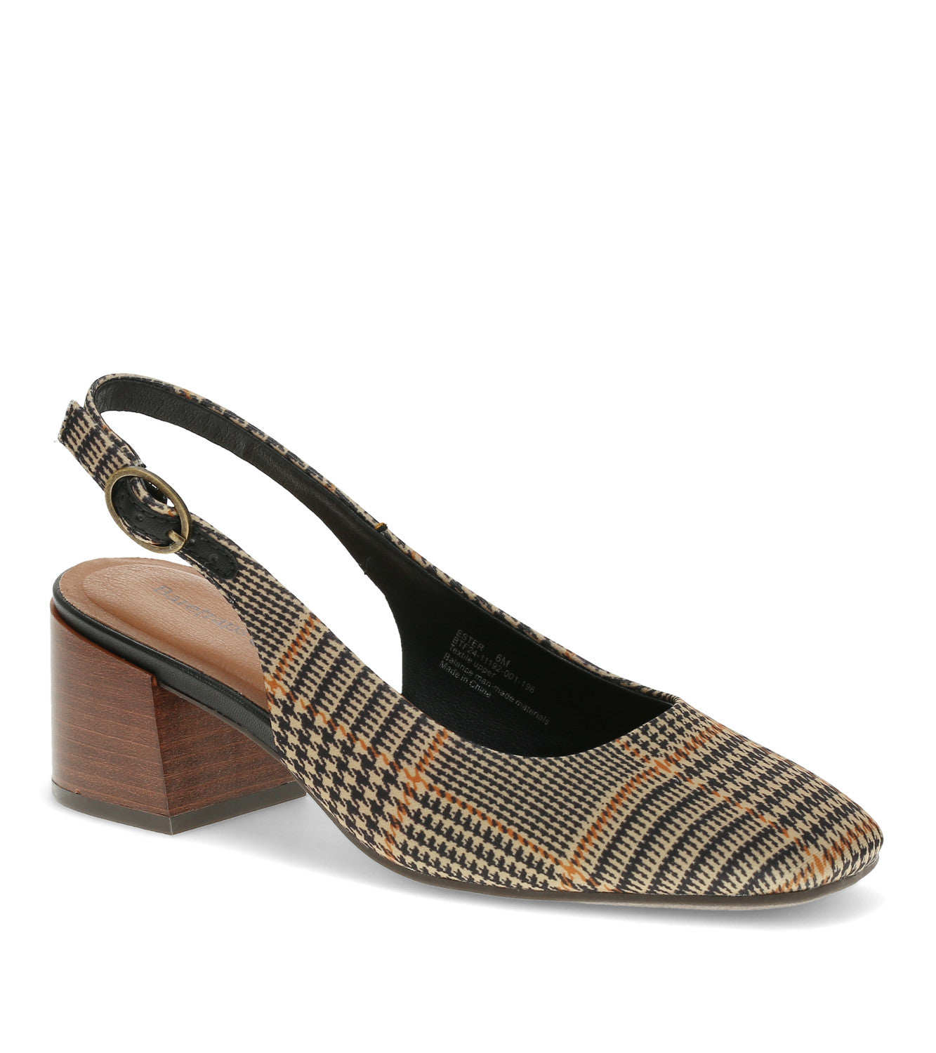 Ester Block Heel Slingback Pump - Black Multi (BT30788)