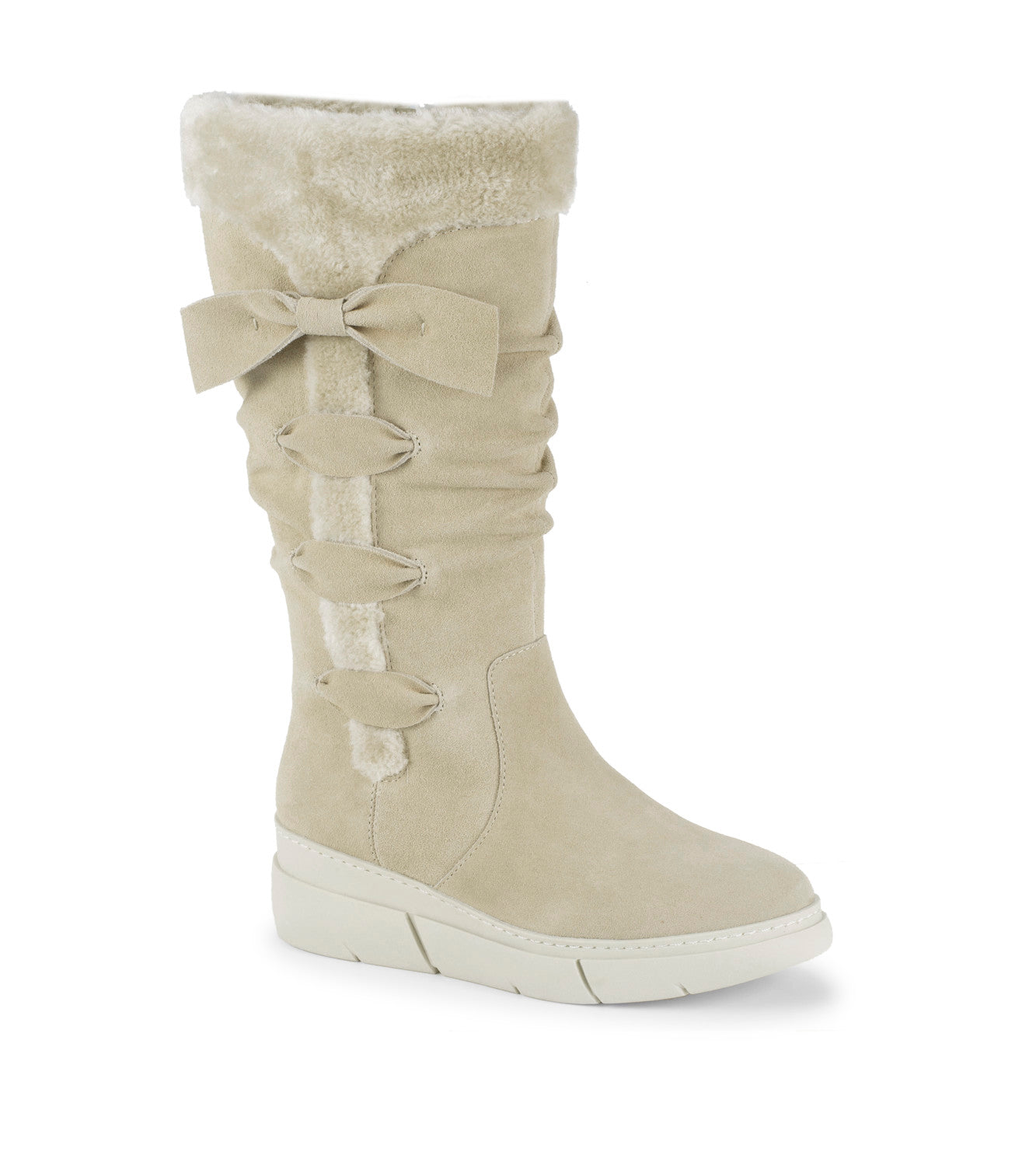 Larenna Tall Wedge Boot - Taupe Suede (BT31555)