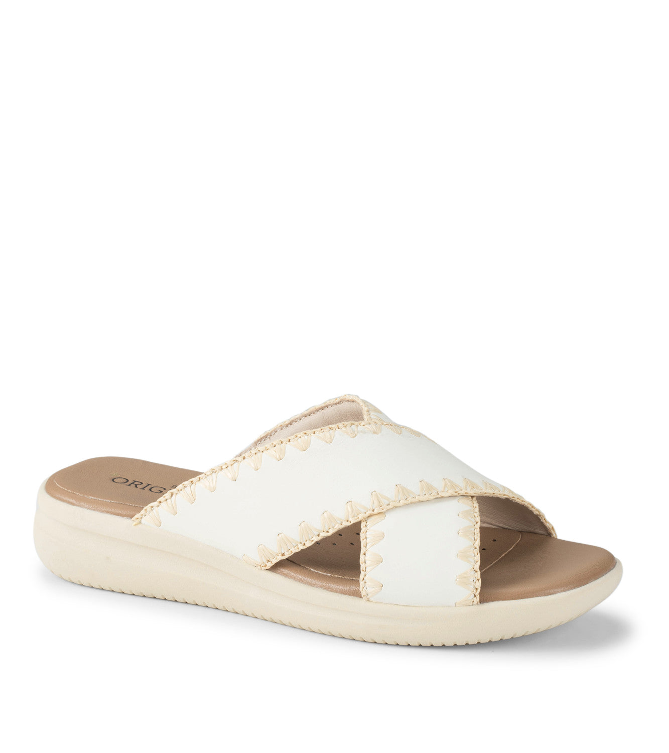 Dolinda Slide Sandal - Off White Leather (OR10007)