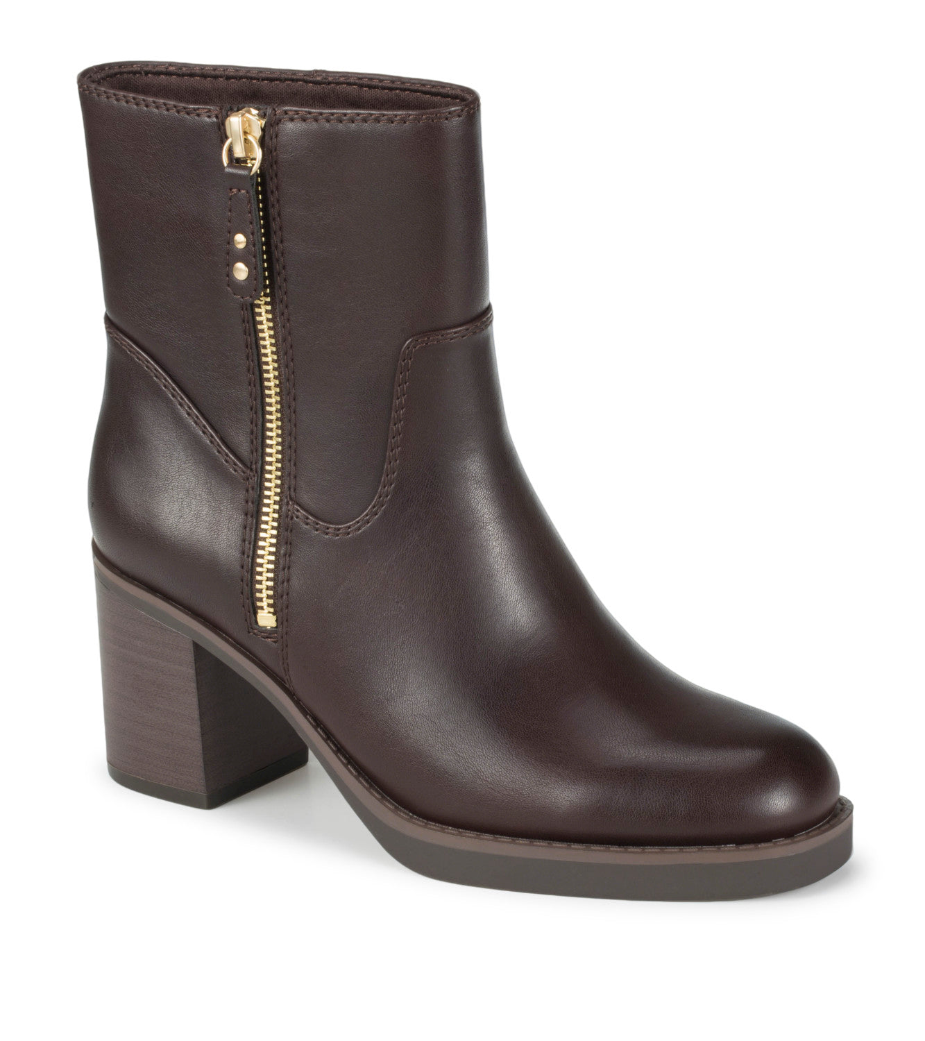 Gretta Block Heel Bootie - Dark Brown (BT32108)