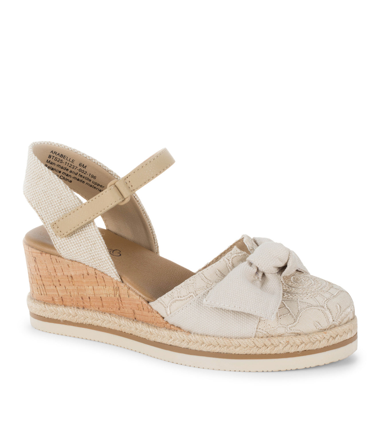 Arabelle Closed Toe Wedge Sandal - Cream (BT31189)