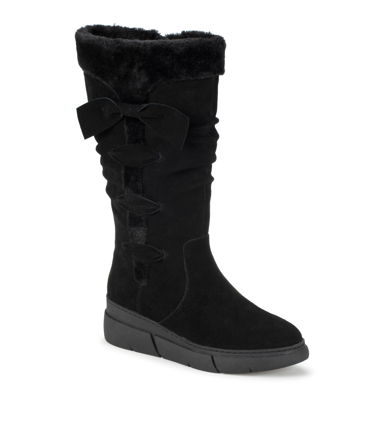 Larenna Tall Wedge Boot - Black Suede (BT31554)