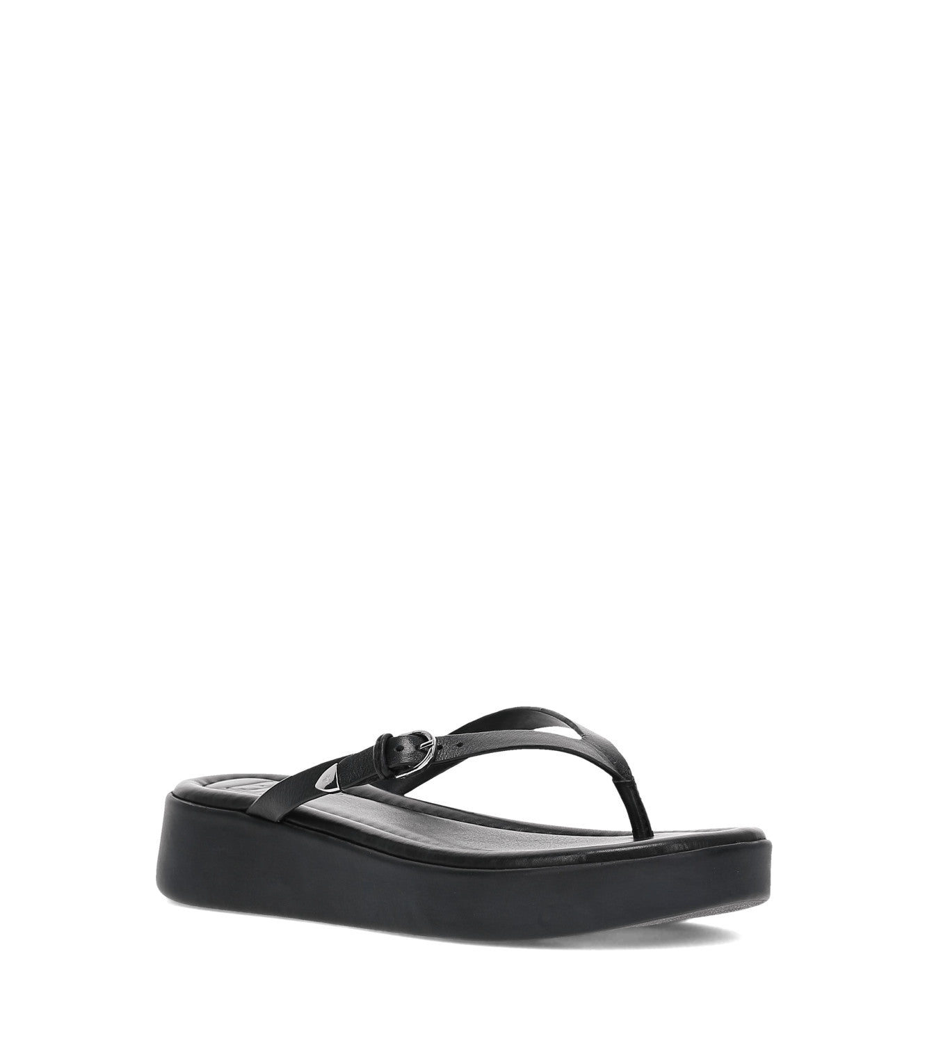 Maya Buckle Thong Sandal - Black (FR41745-BLAC)
