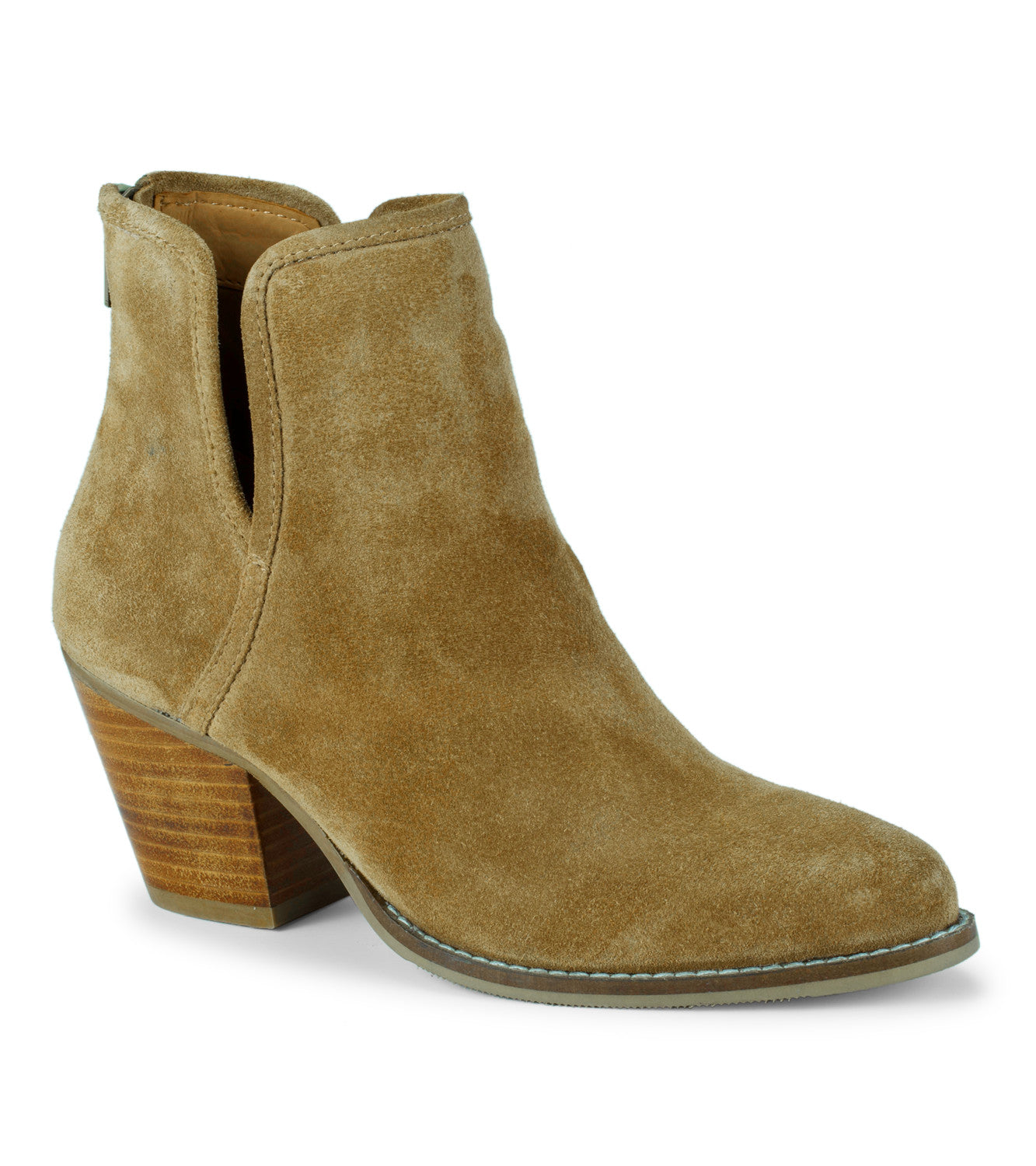 Nanny Block Heel Bootie - Cognac Suede (BT30992)