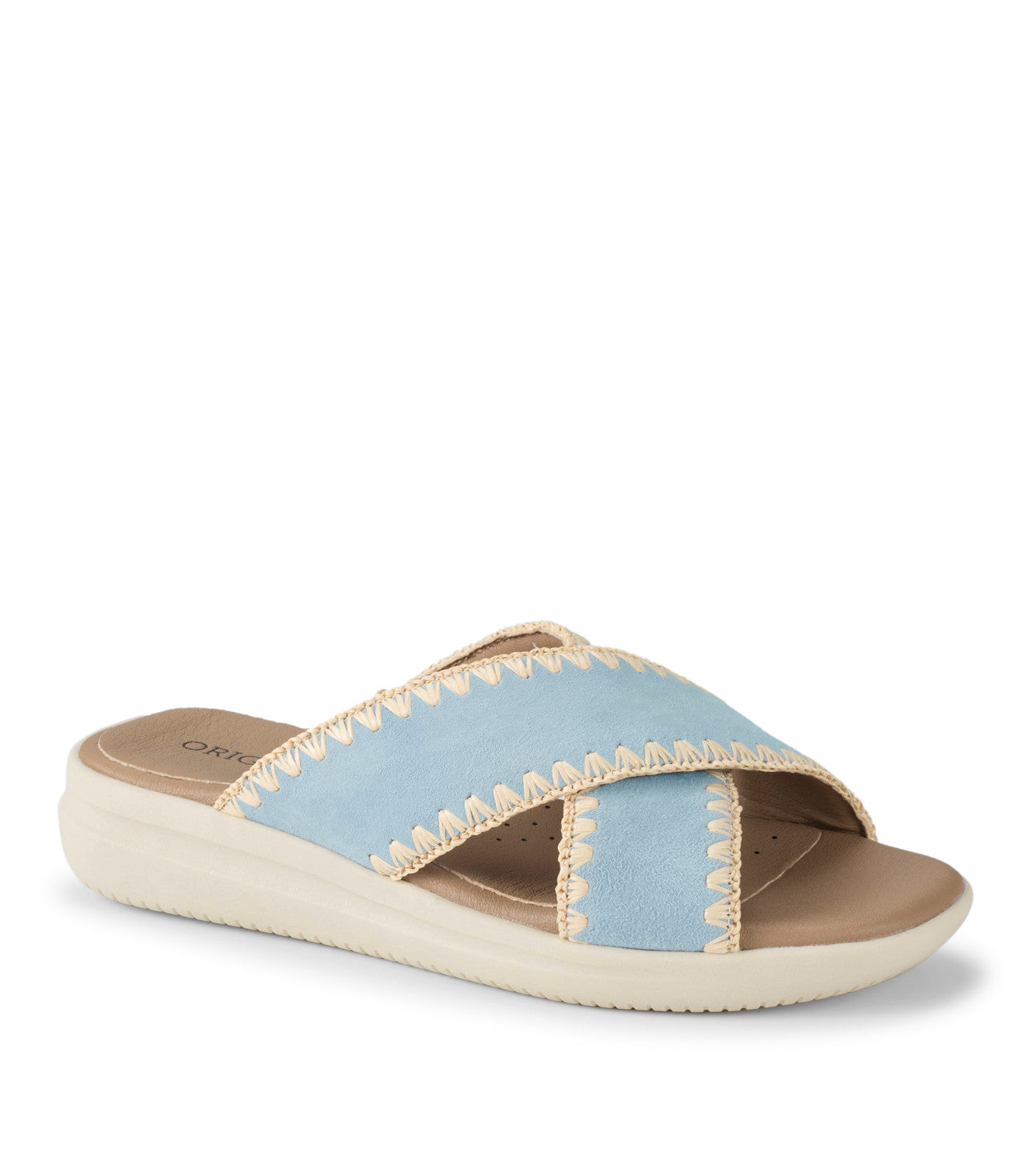 Dolinda Slide Sandal - Sea Glass Blue Suede (OR10010)