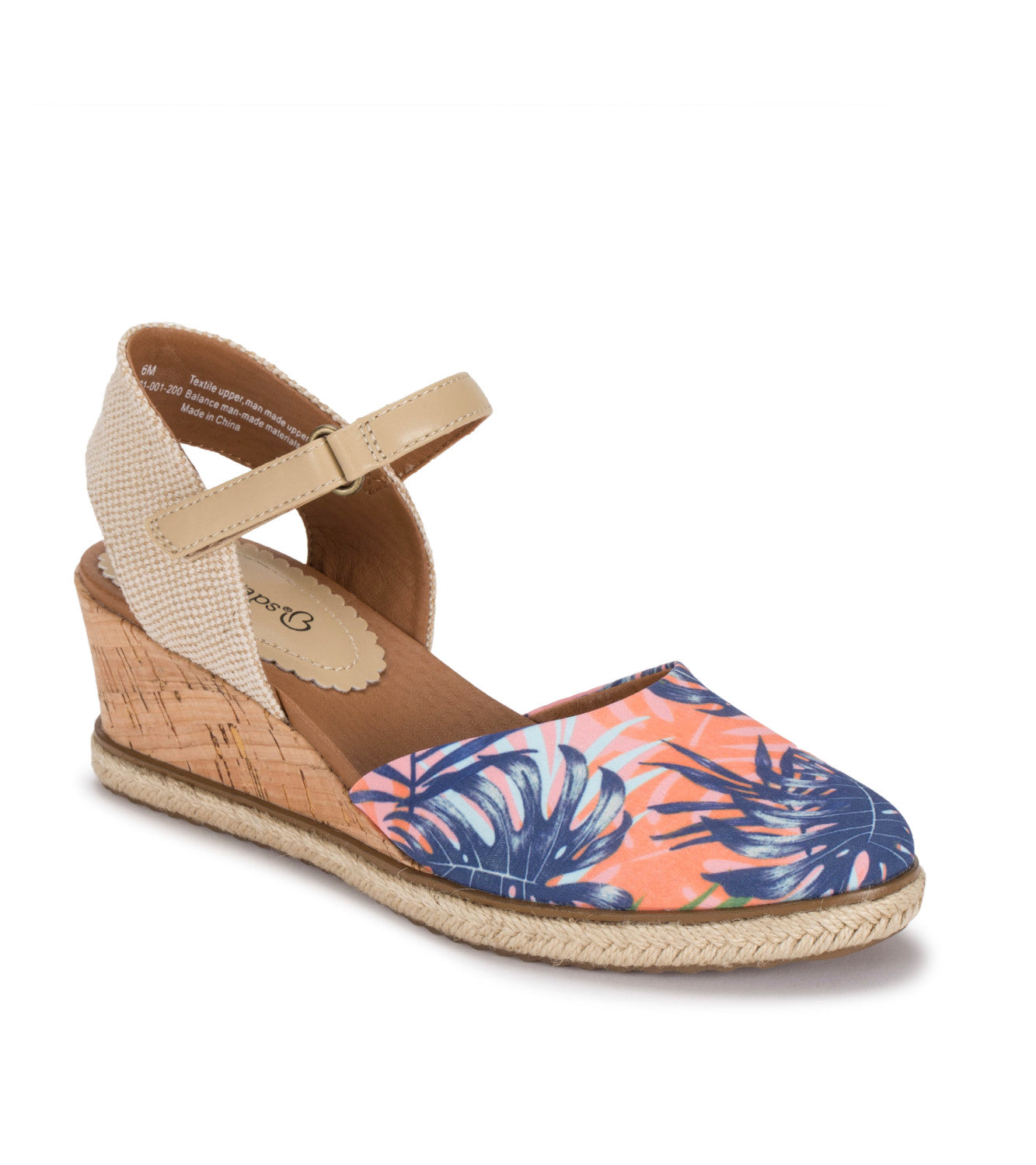 Ocean Closed Toe Wedge Sandal - Coral Multi Island (BT27938)