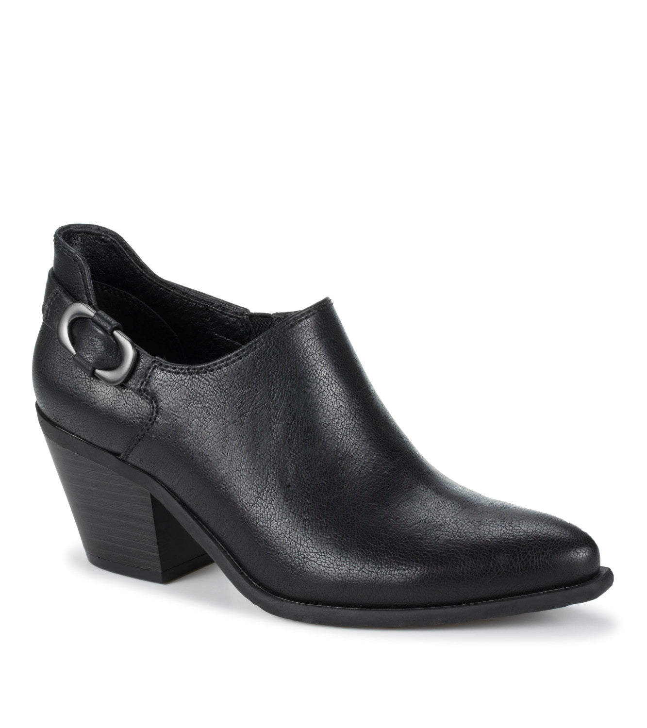 Yanah Block Heel Ankle Bootie - Black/Black (BT31570)