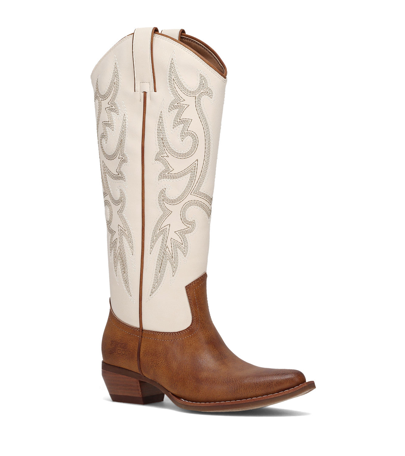 Irlene Tall Deco Stitch - Off White/Caramel Brown (FO10335)