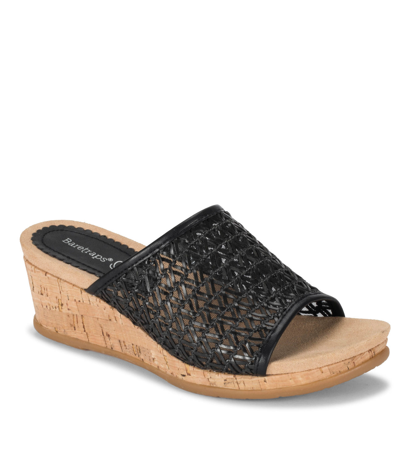 Flossey Wedge Slide Sandal - Black Crosshatch (BT28983)