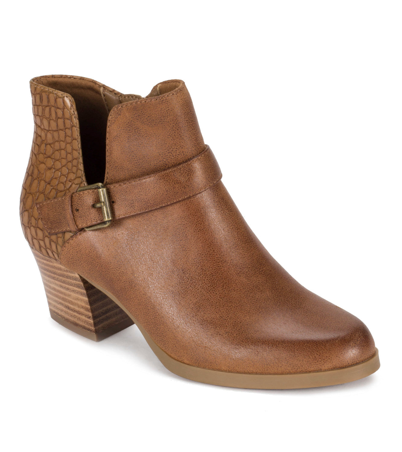 Lexis Block Heel Bootie - Cognac Croco (BT28428)