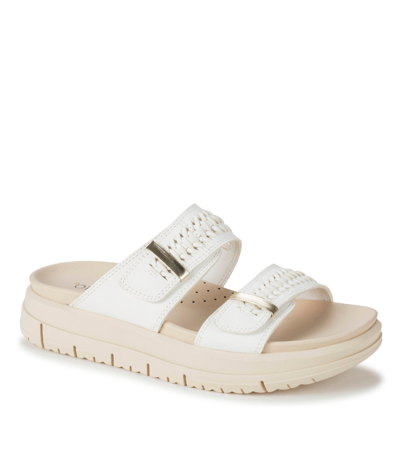 Haliah Slide Sandal - White Leather (OR10035)