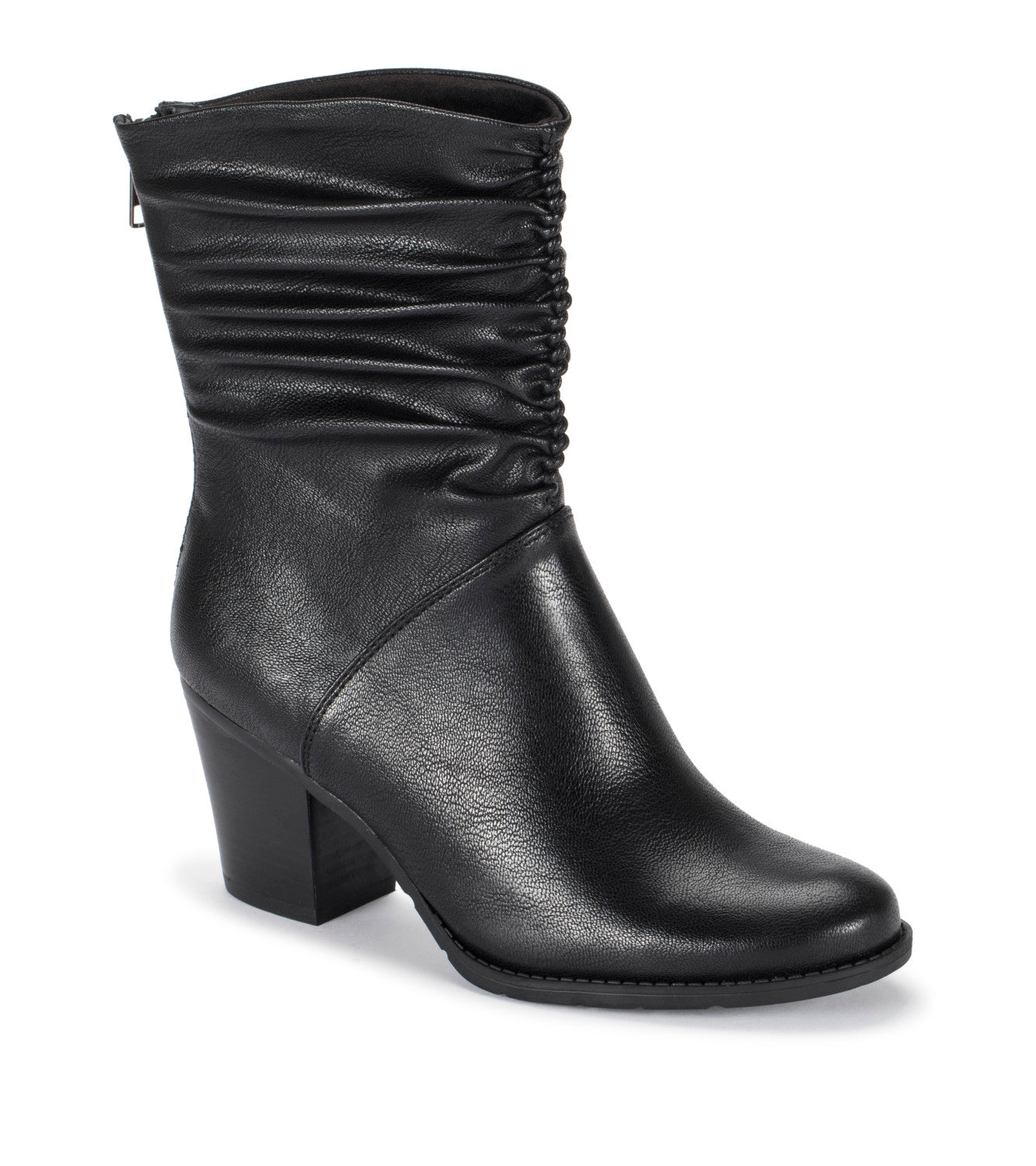 Leslie Block Heel Slouch Boot - Black (BT28402)