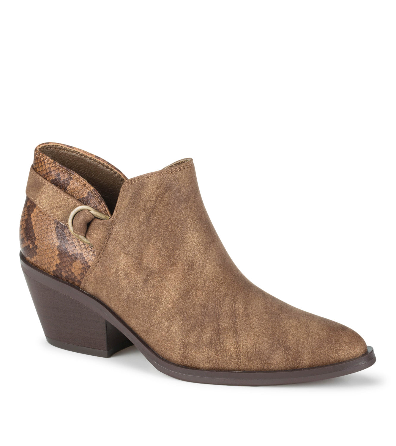 Duala Block Heel Ankle Bootie - Saddle (BT32051)