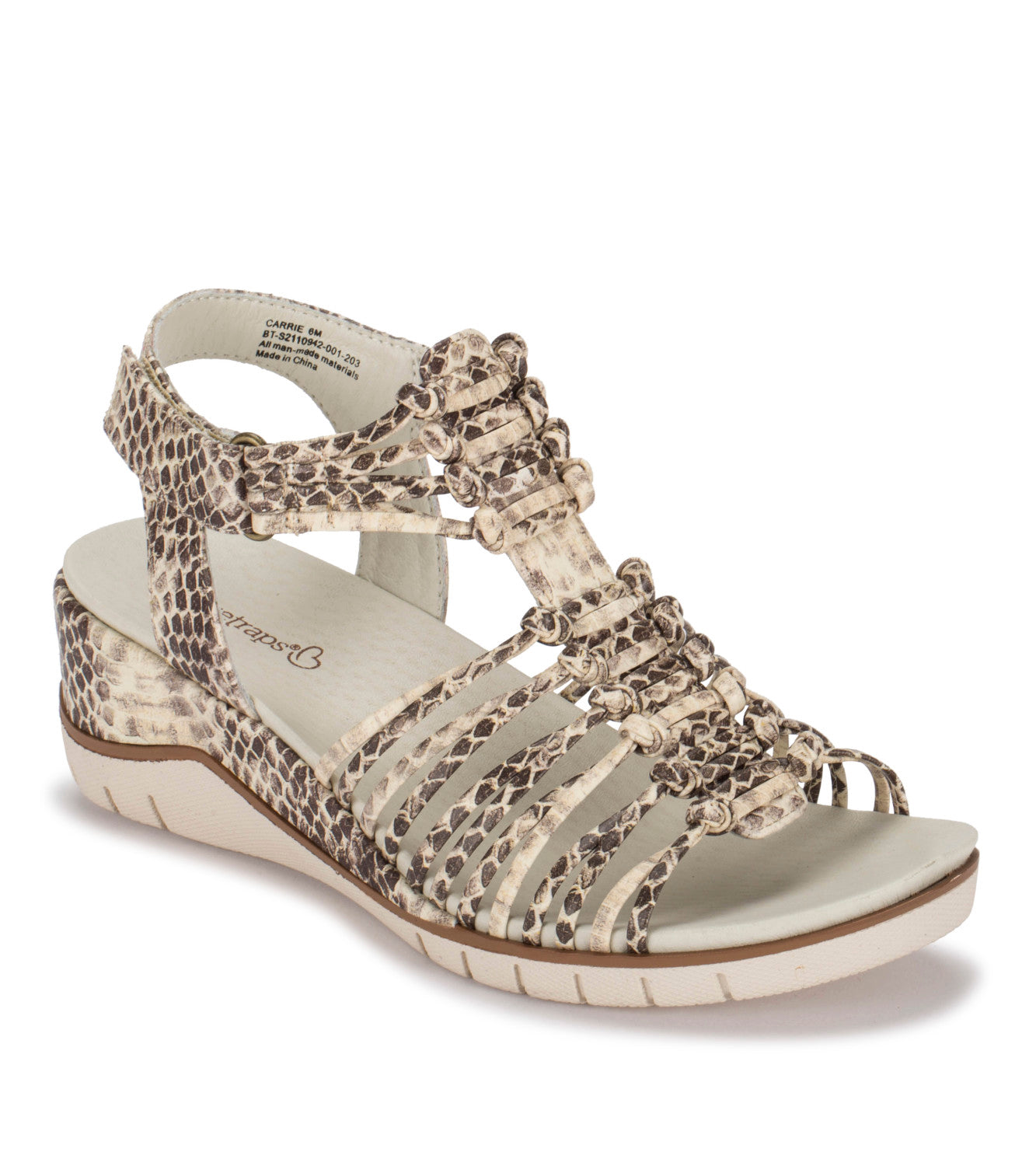 Carrie Wedge Sandal - Cream Snake (BT28134)