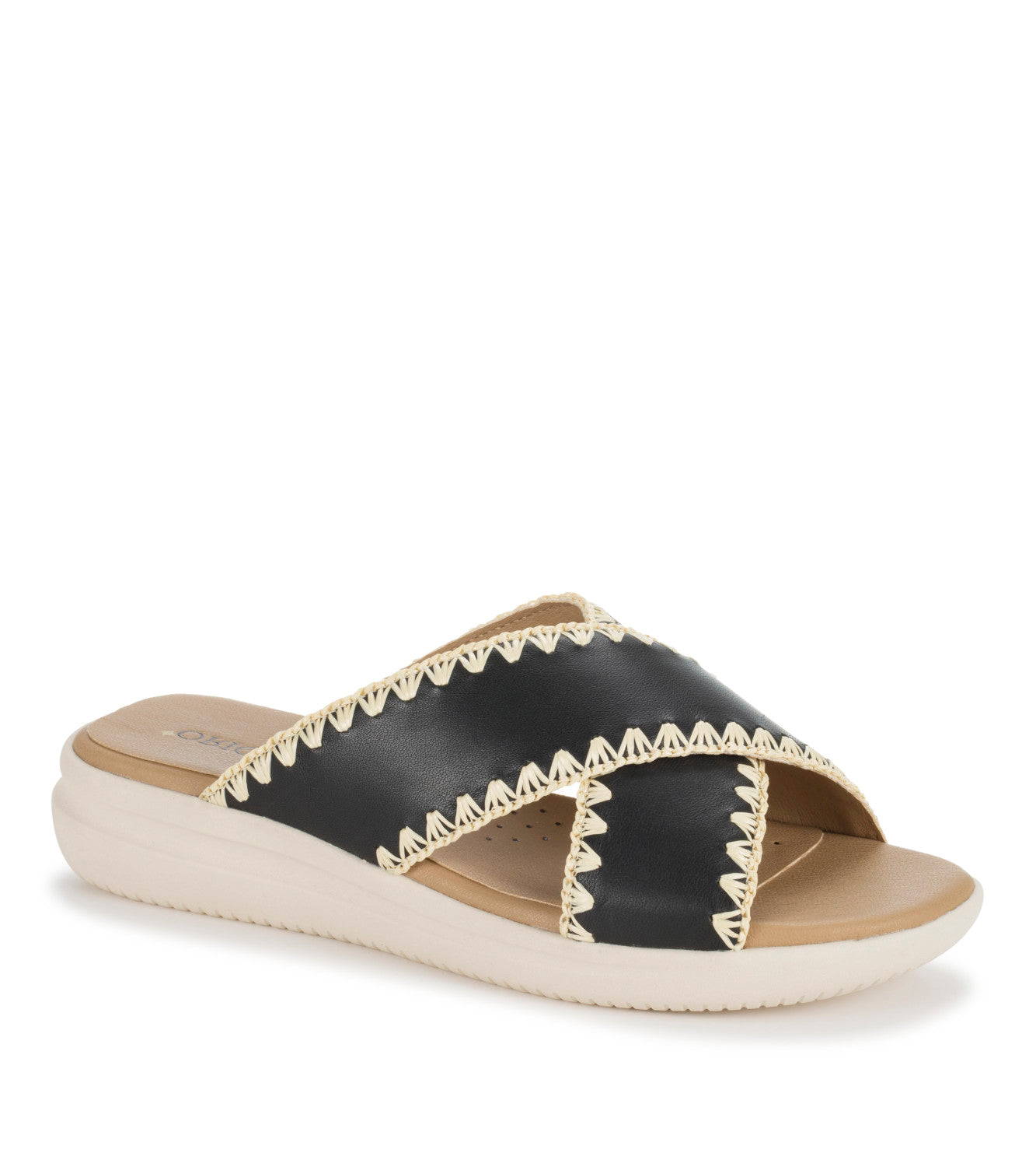 Dolinda Slide Sandal - Black Leather (OR10006)