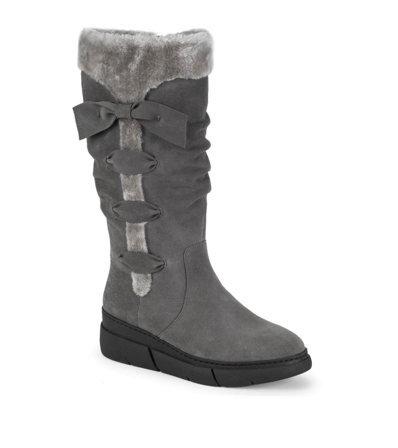 Larenna Tall Wedge Boot - Dark Grey Suede (BT31735)
