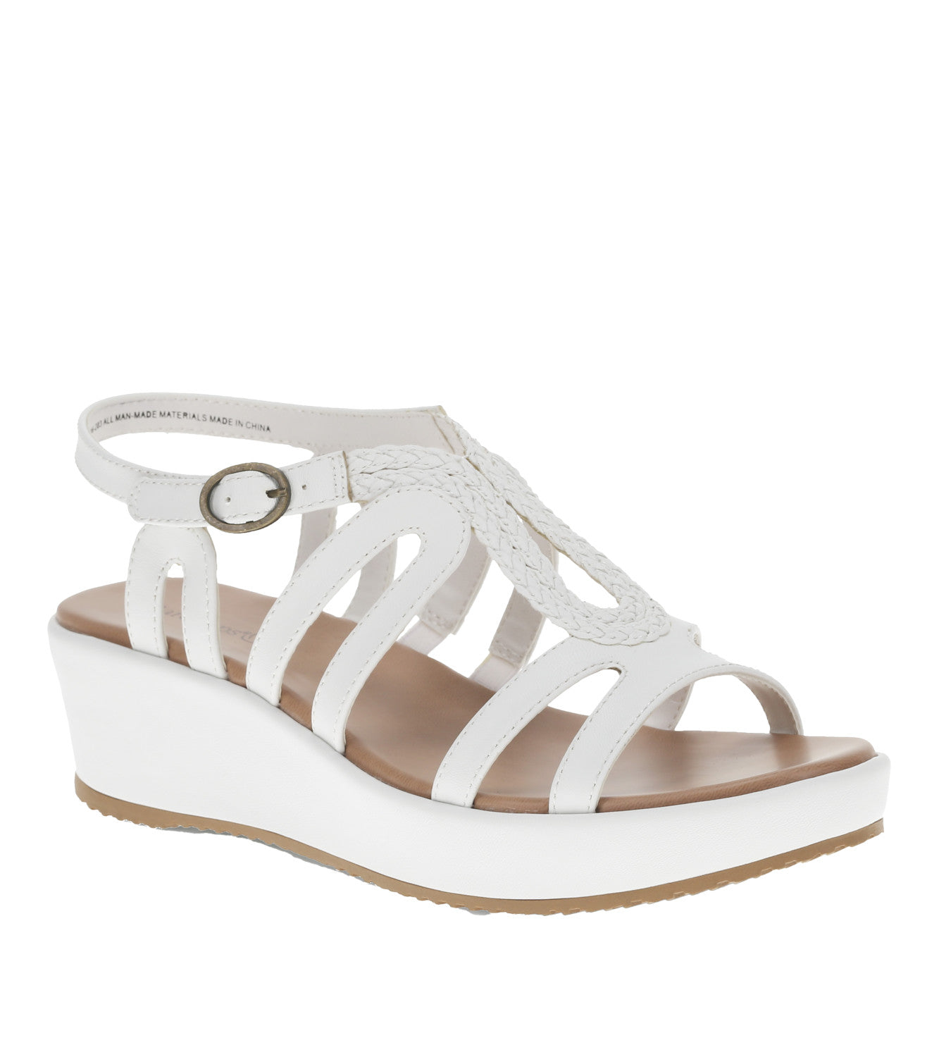 Wilma Wedge Sandal - White (BT30351)