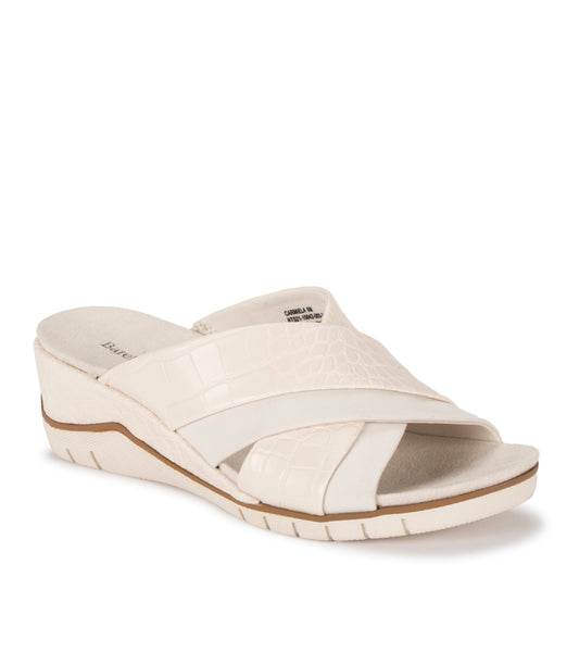 Carmiela Wedge Slide Sandal - Cream Croco (BT27908)