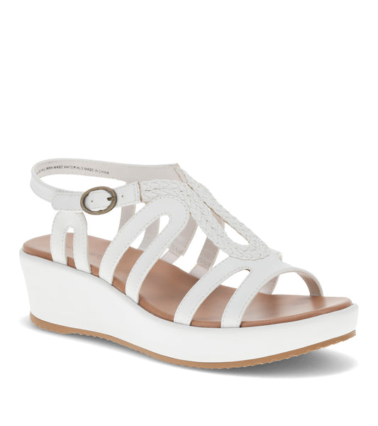 Wilma Wedge Sandal - White (BT30351)