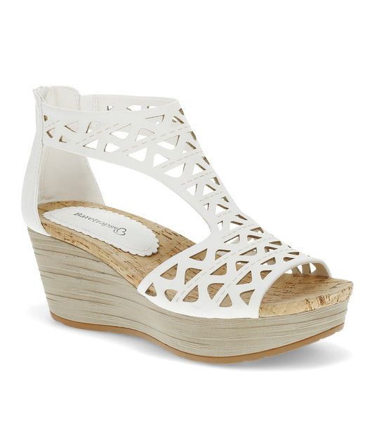 Miriam Wedge Sandal - White (BT25691)
