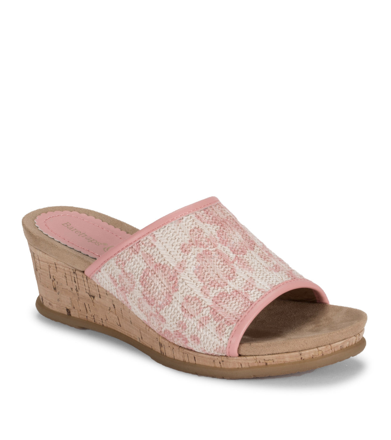 Flossey Wedge Slide Sandal - Natural/Coral Flower (BT27970)