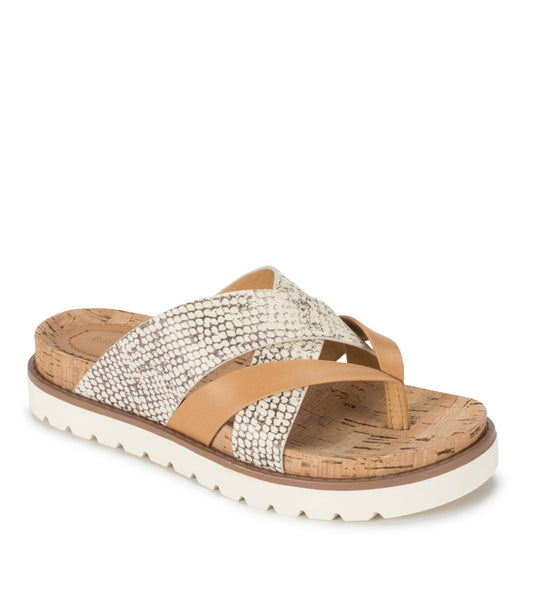 Deirdra Slide Sandal - Natural Multi Snake (BT28939)