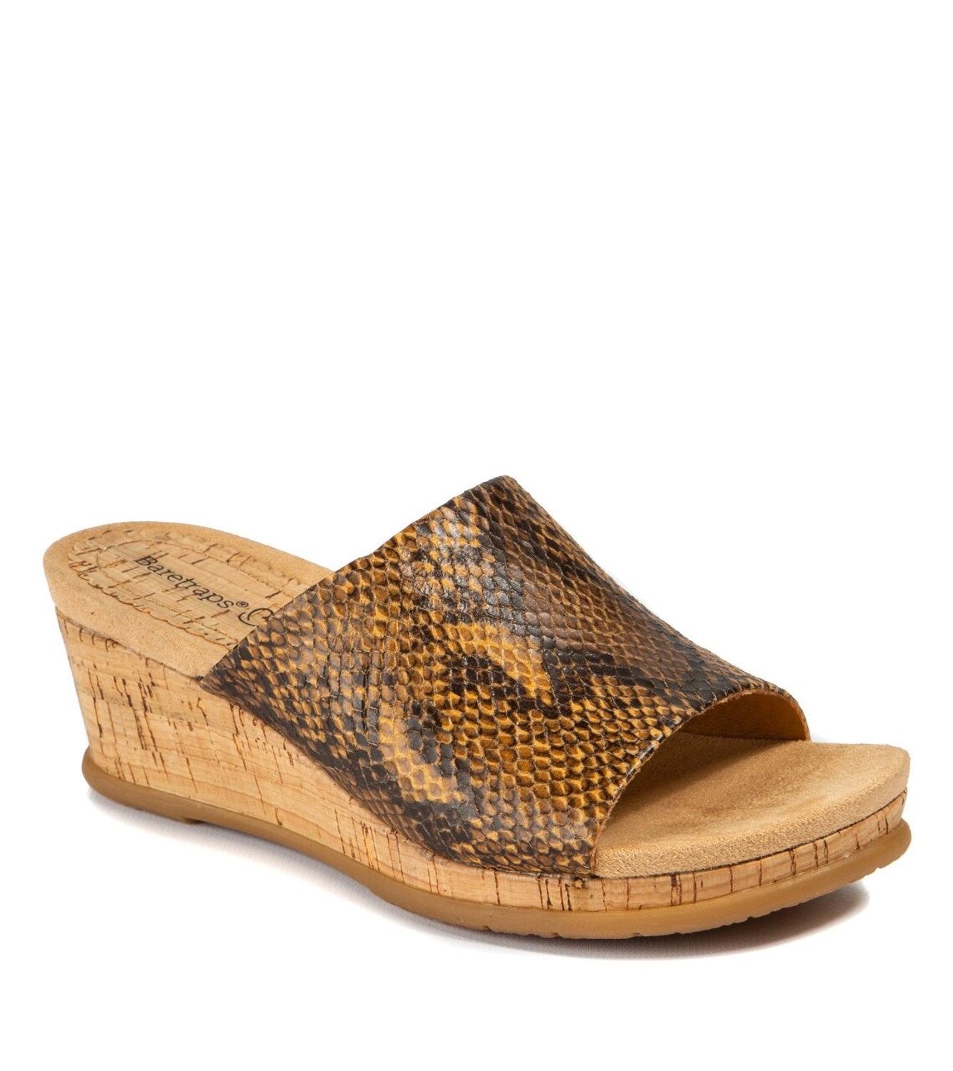 Flossey Wedge Slide Sandal - Brown Snake (BT27062)