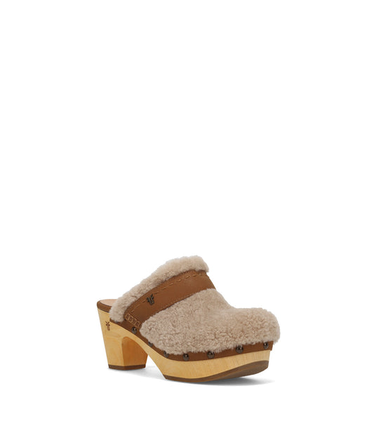 Jessica Shearling Clog - Tan (FR40512-TAN)