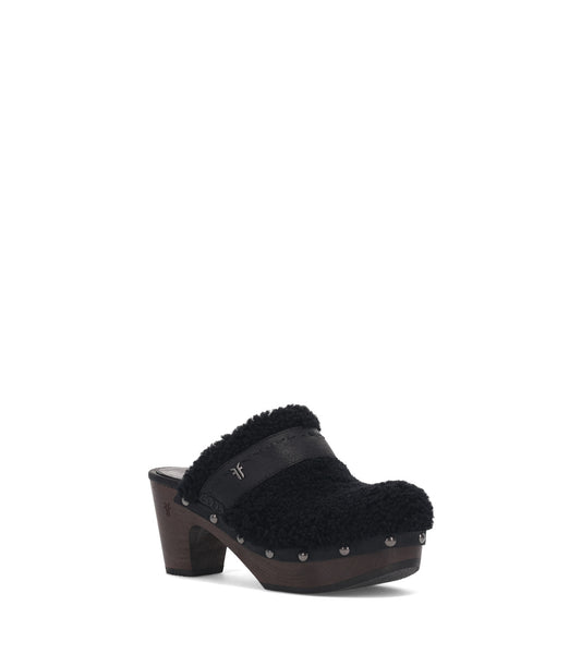 Jessica Shearling Clog - Black (FR40512-BLAC)