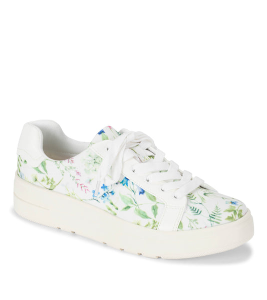 Nishelle Lace Up Sneaker - White/Multi Flower Canvas (BT28724)