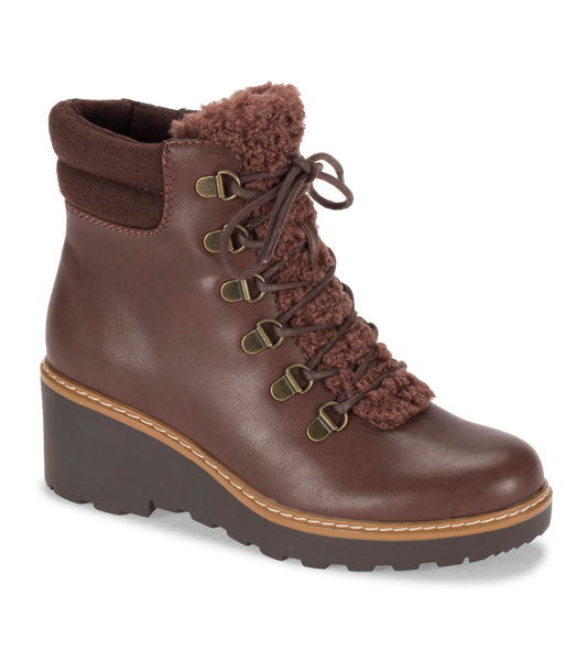 Nasha Lace Up Wedge Bootie - Dark Brown (BT28394)