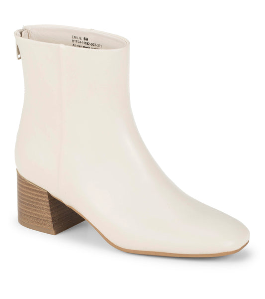 Emilie Block Heel Bootie - Cream (BT32055)