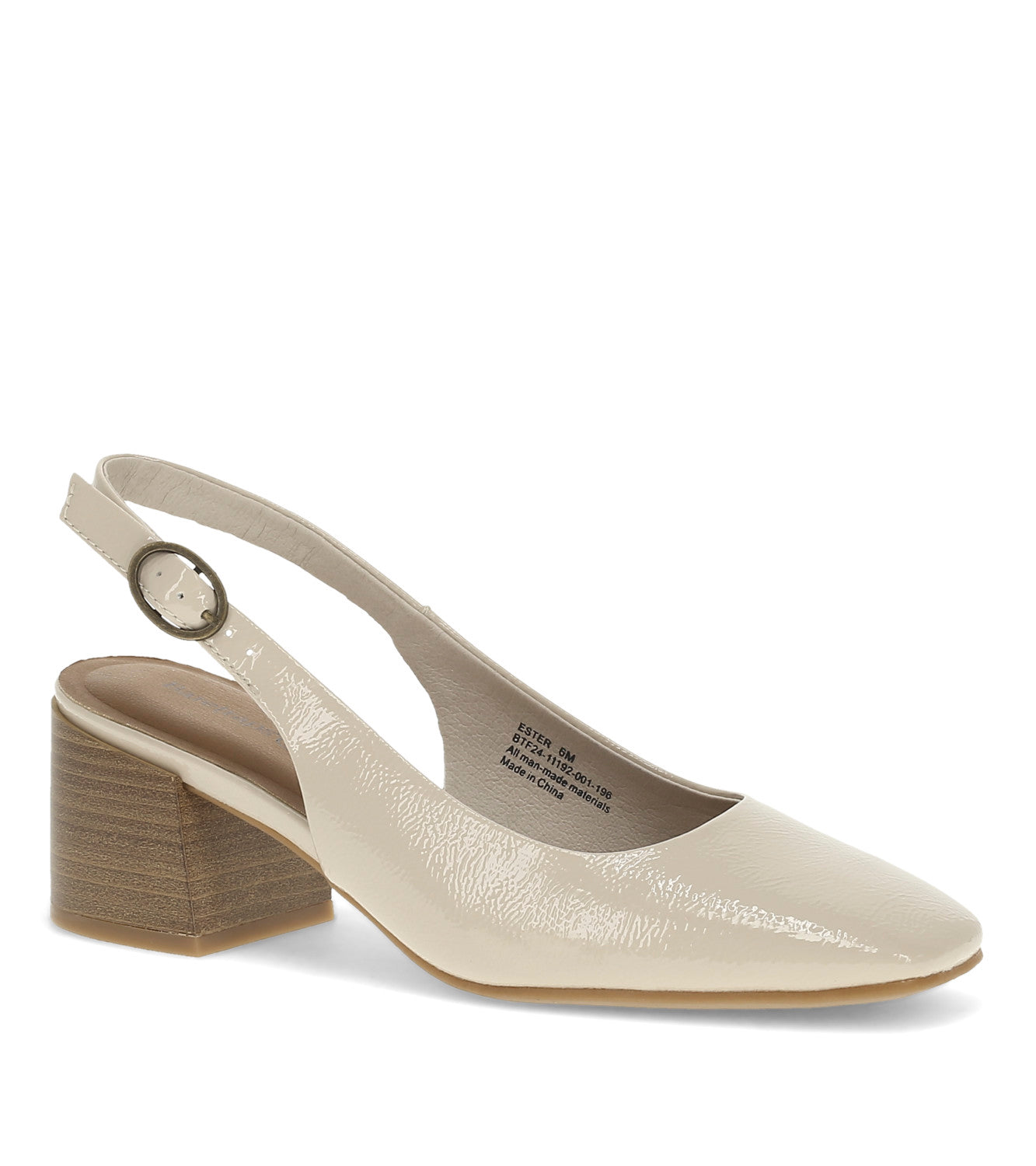 Ester Block Heel Slingback Pump - Ivory (BT30849)