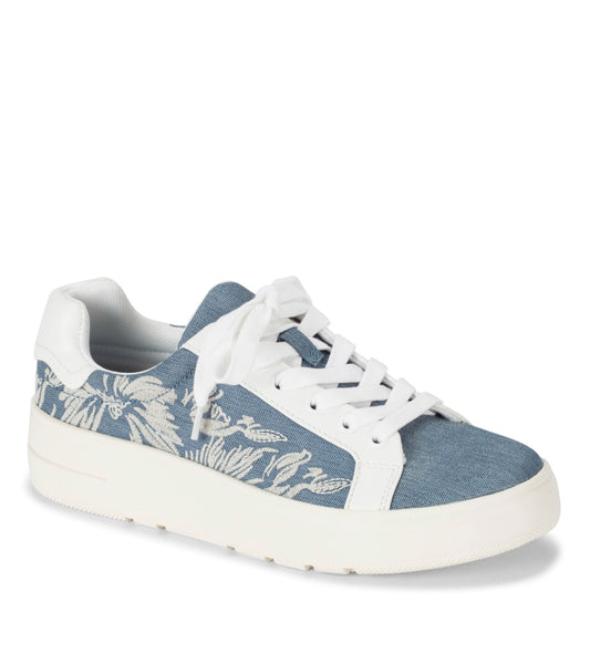 Nishelle Lace Up Sneaker - Light Blue/White Flower (BT28723)