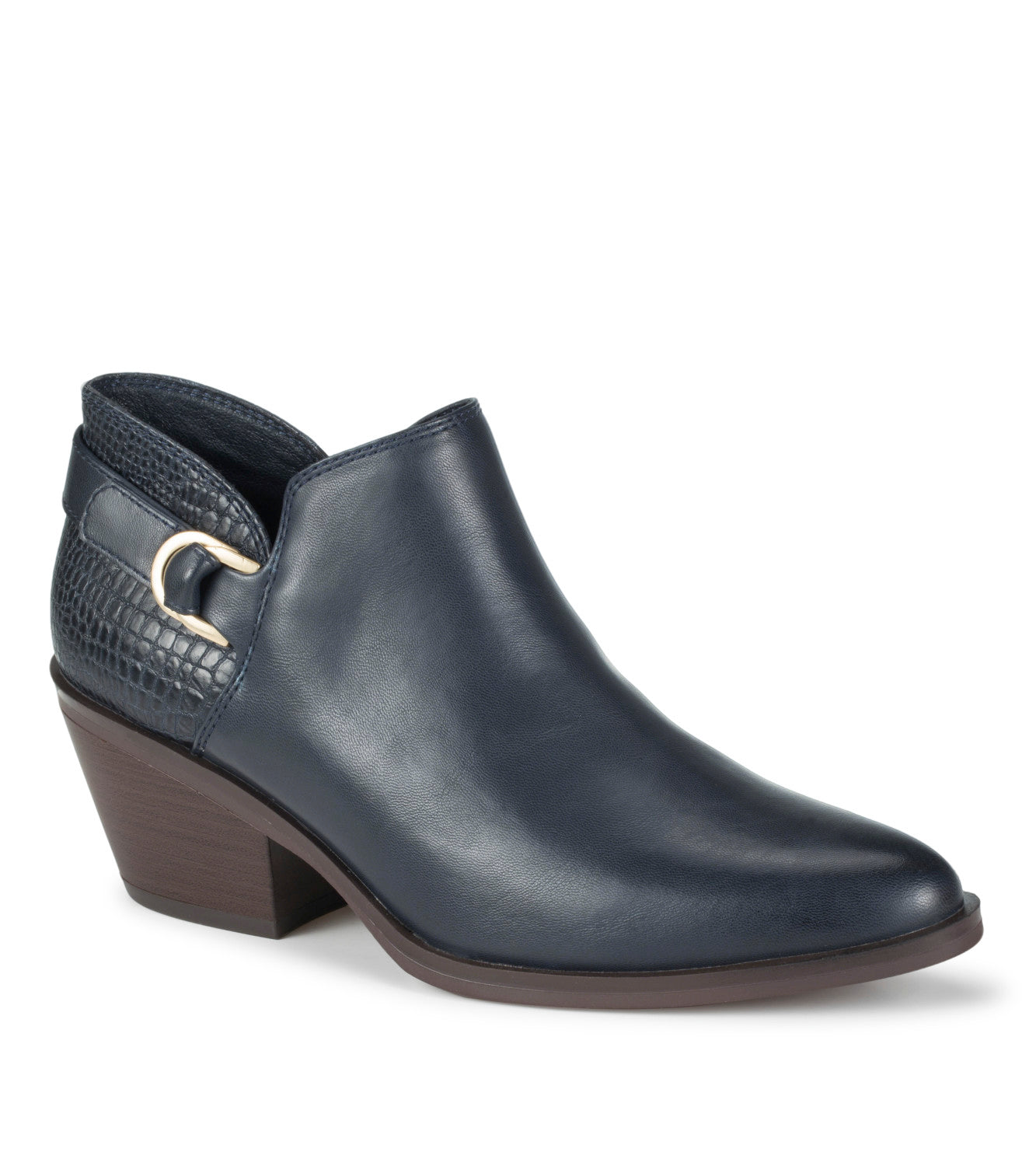 Duala Block Heel Ankle Bootie - Navy (BT32052)