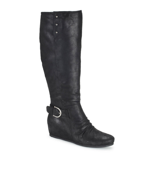 Scarlett Tall Wedge Boot - Black (BT30204)