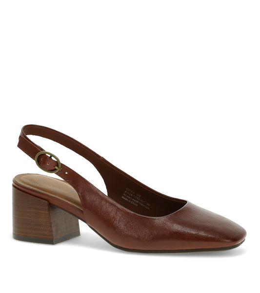 Ester Block Heel Slingback Pump - Mahogany (BT30786)