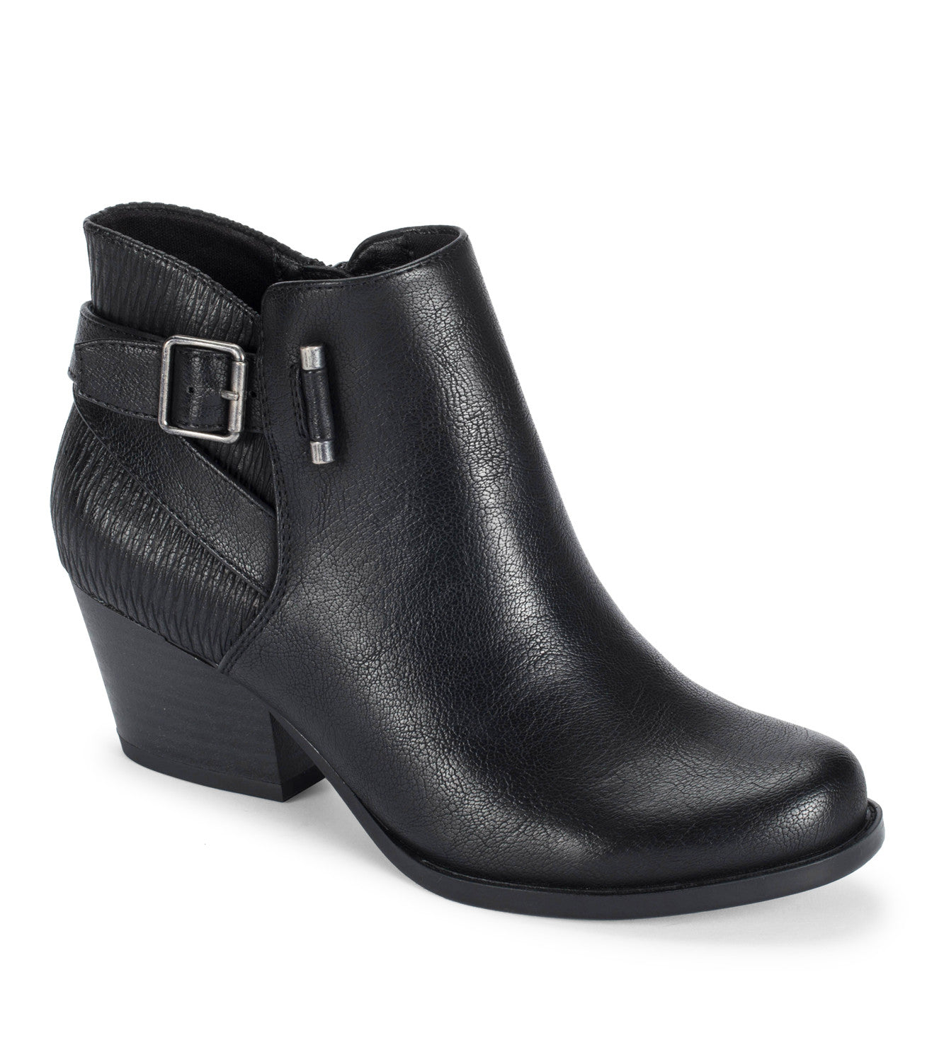 Reggie Block Heel Bootie - Black Wave Emboss (BT29379)