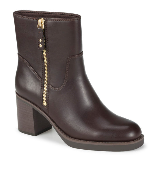 Gretta Block Heel Bootie - Dark Brown (BT32108)