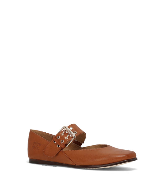 Elvie Double Prong Mary Jane - Saddle (FO10430)