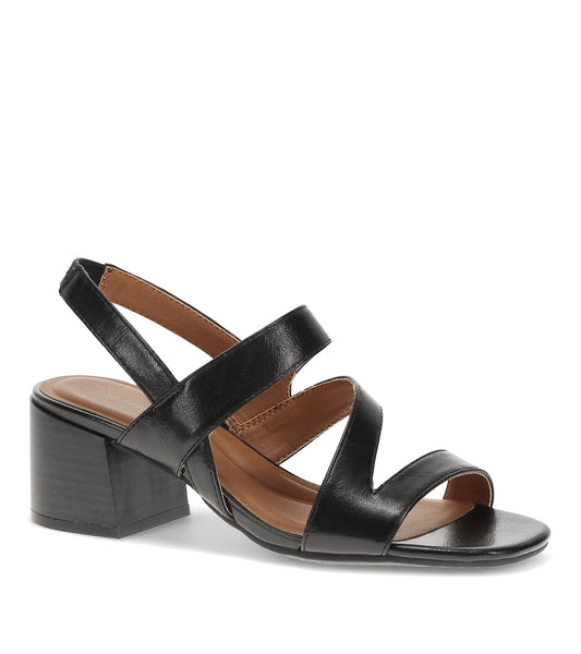 Posha Block Heel Sandal - Black (BT30981)