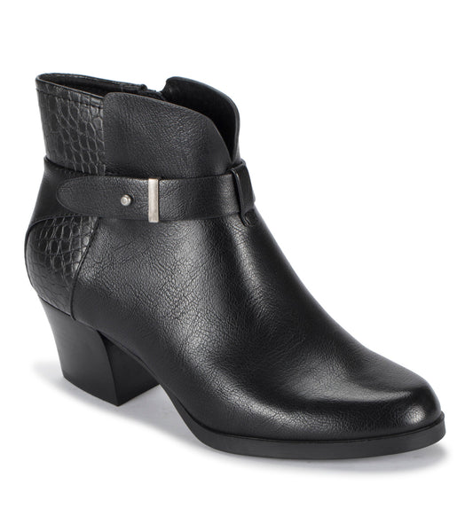 Lane Block Heel Bootie - Black Croco (BT28471)